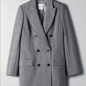 Wilfred Margaux Black and Grey Plaid Blazer